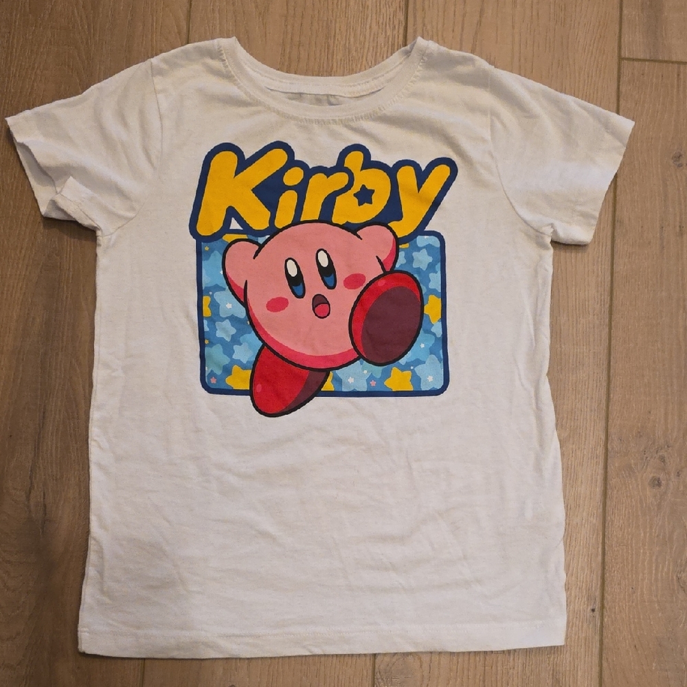 Nintendo Kirby Kids White T-Shirt Size Medium